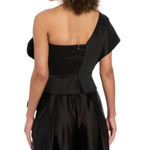 Maggy London - One Shoulder Asymmetrical Bow Top