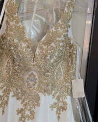 Karishma Creations - Women's Elegant Formal Dress With Lace Appliqué