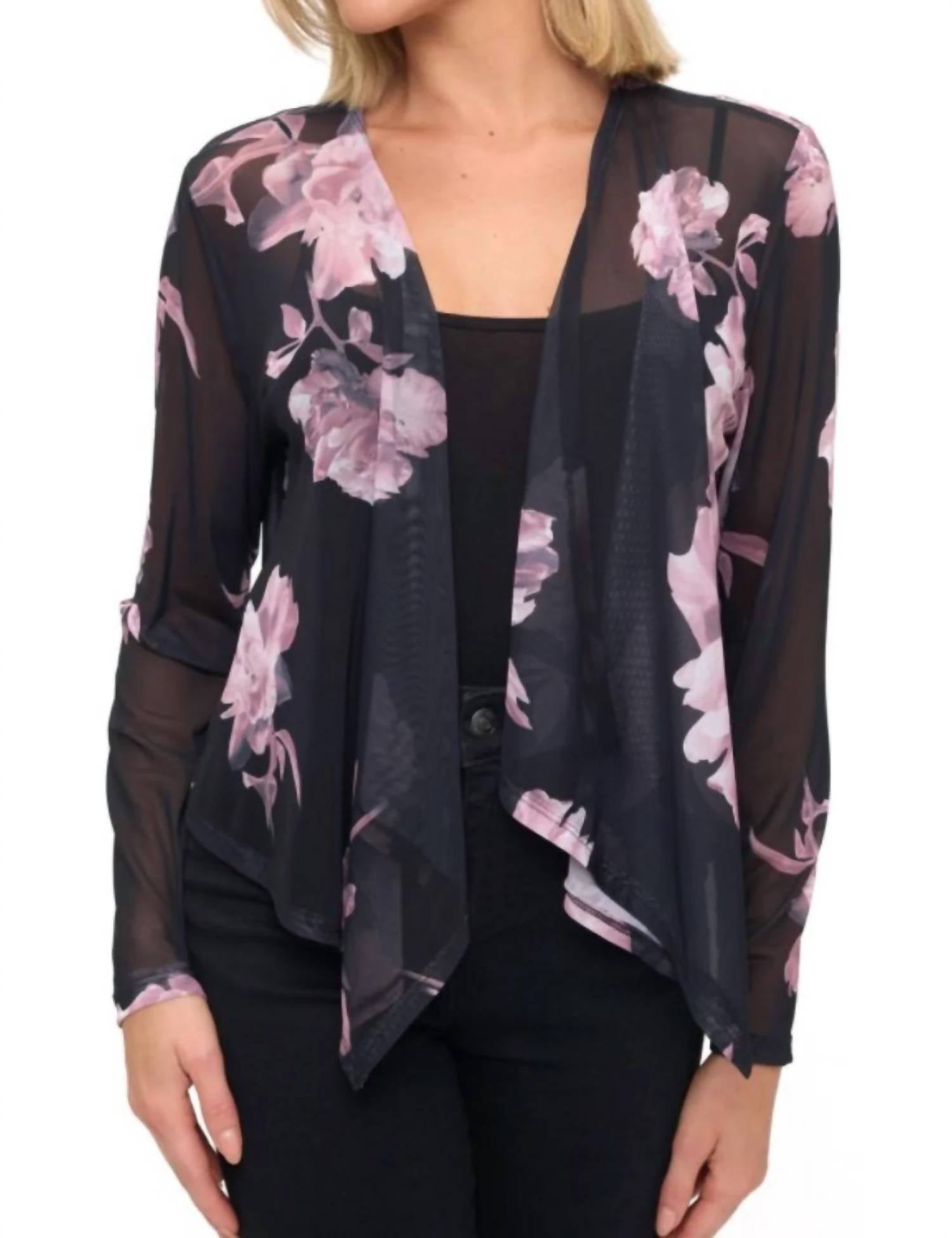 Ariella - Floral Mesh Cardigan