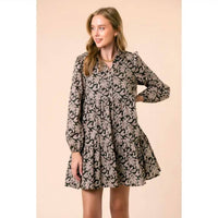 Doe And Rae - Leaf Print Poplin Mini Dress