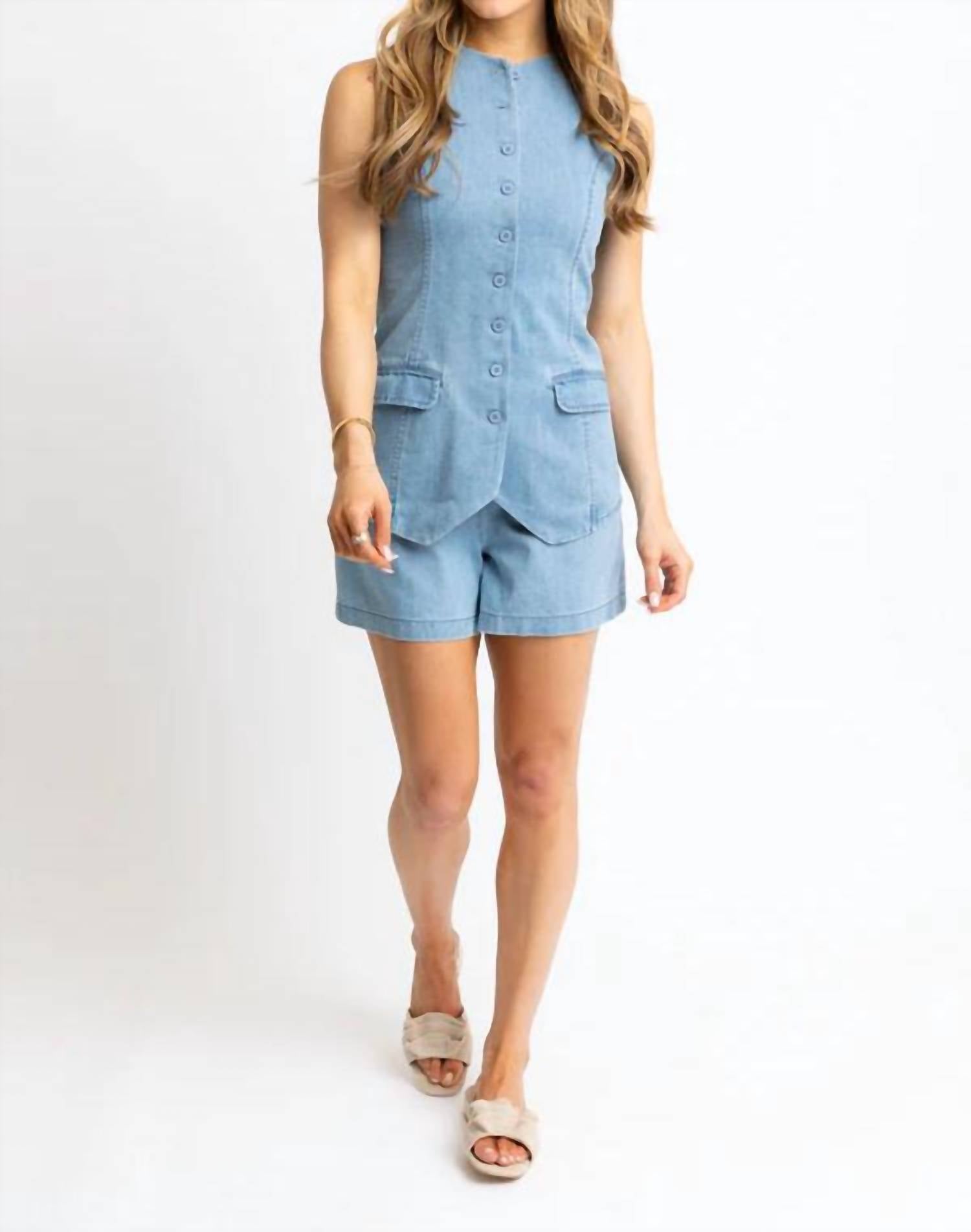 Karlie All Day Jean Shorts in blue - women's shorts