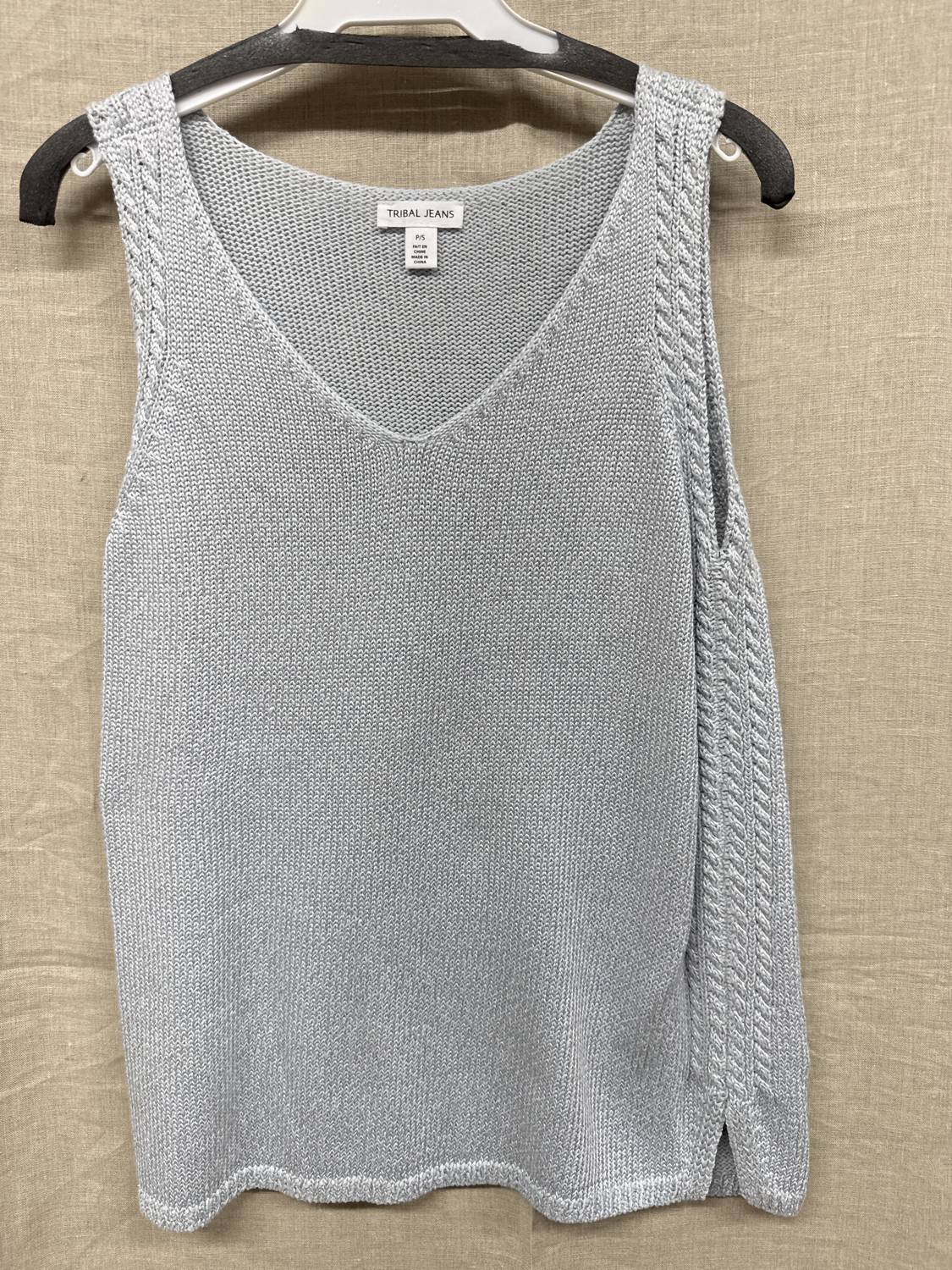 TRIBAL Women's Sweater Tank in blue silver - women's sweater