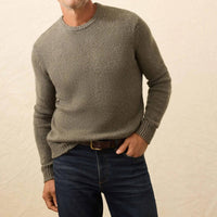 Faherty Heirloom Crewneck Sweater in olive cove - men's sweater