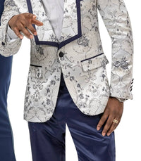 Kent & Park Men's Fashion Blazer With Matching Bowtie in blue - men's jacket - alternate view