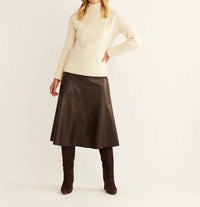PENDLETON Oversized Mock Neck Sweater in ivory - women's sweater - detail view