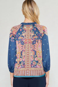 Current Air - Paisley 3/4 Sleeve Blouse