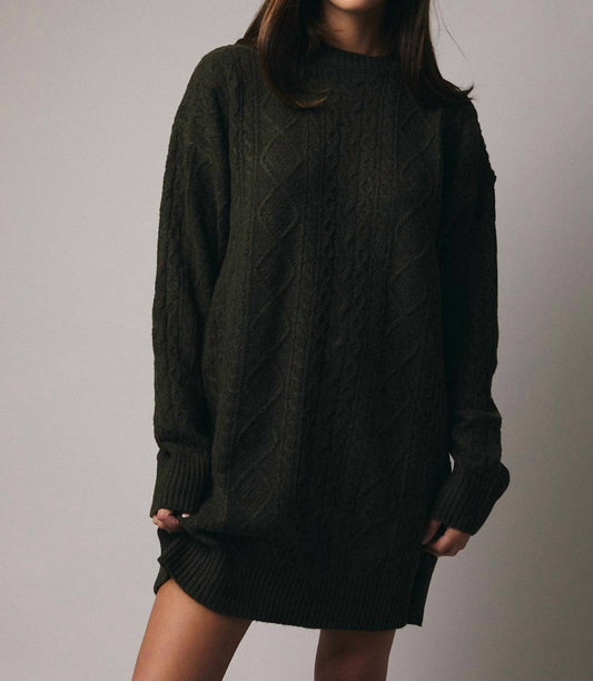 Sunday Edition - Serena Cable Design Sweater Mini Dress