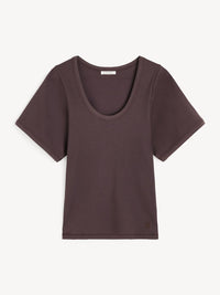 BY MALENE BIRGER Lunai Top in warm brown - women's t-shirt