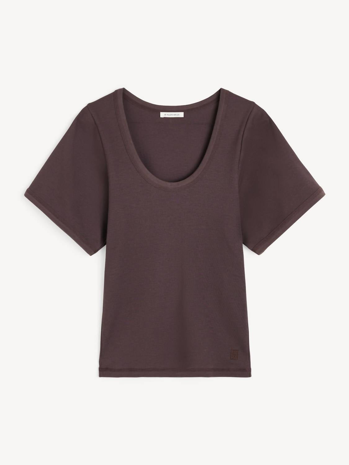 BY MALENE BIRGER Lunai Top in warm brown - women's t-shirt