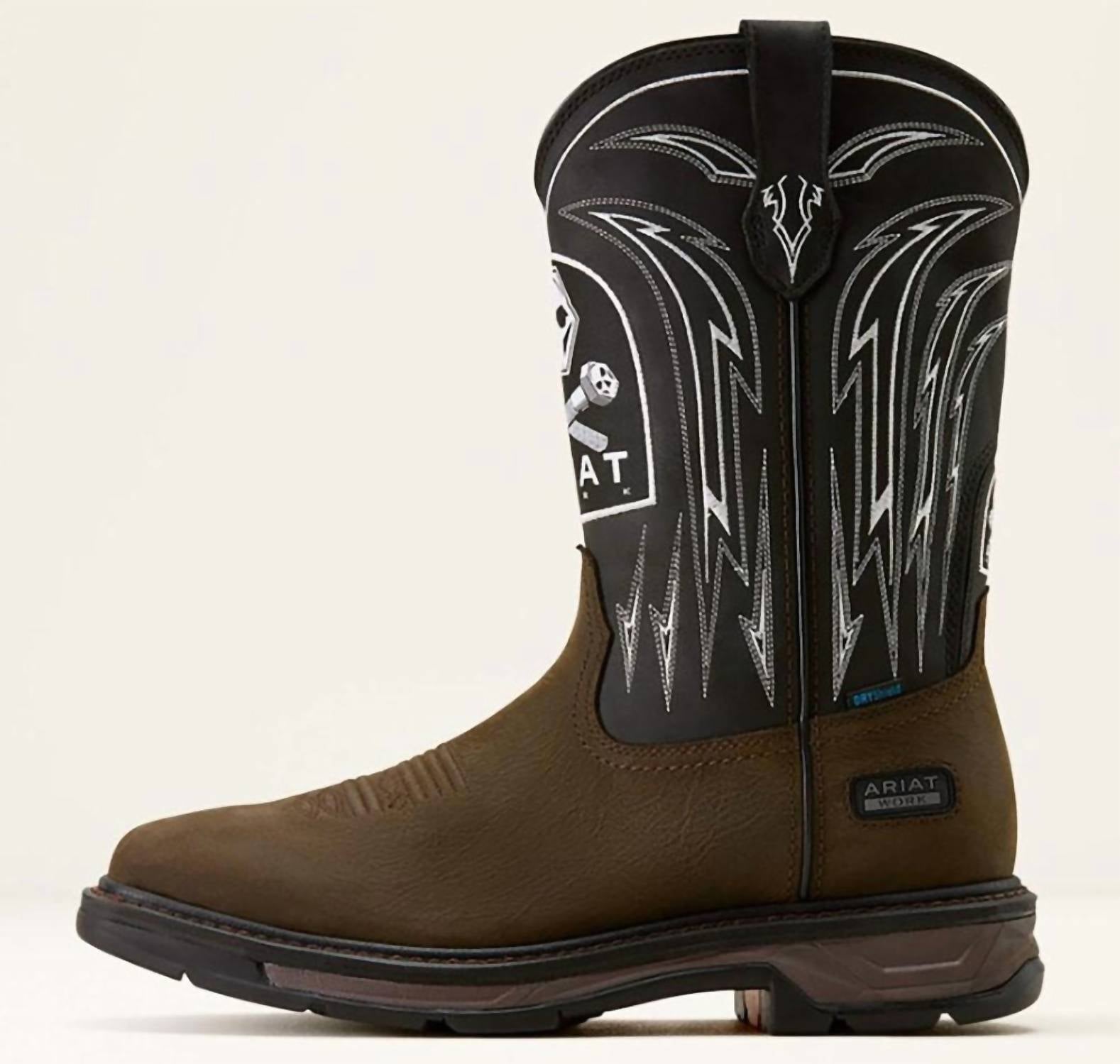Ariat - Men's Workhog Xt Bolt Skull Waterproof Square Toe Pull-on Work Boot