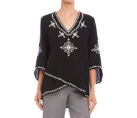 Karen Kane - Bracelet Sleeve Embroidered Asymmetric Top