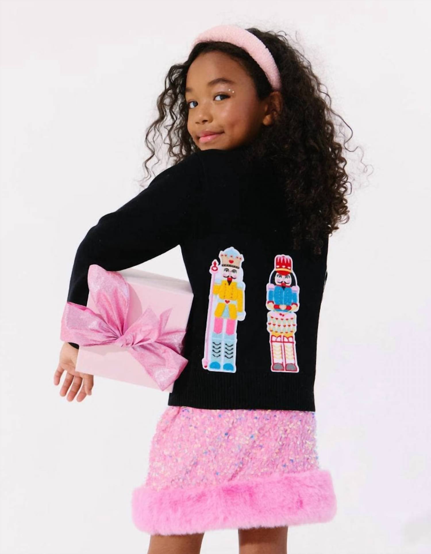 Lola + The Boys Toy Soldier Cardigan in black - item - alternate view