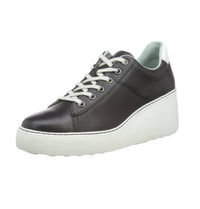 FLY LONDON Women's Delf Wedge Sneaker in black - women's sneaker