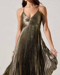 ASTR Blythe Dress in black gold - women's dress - view 4