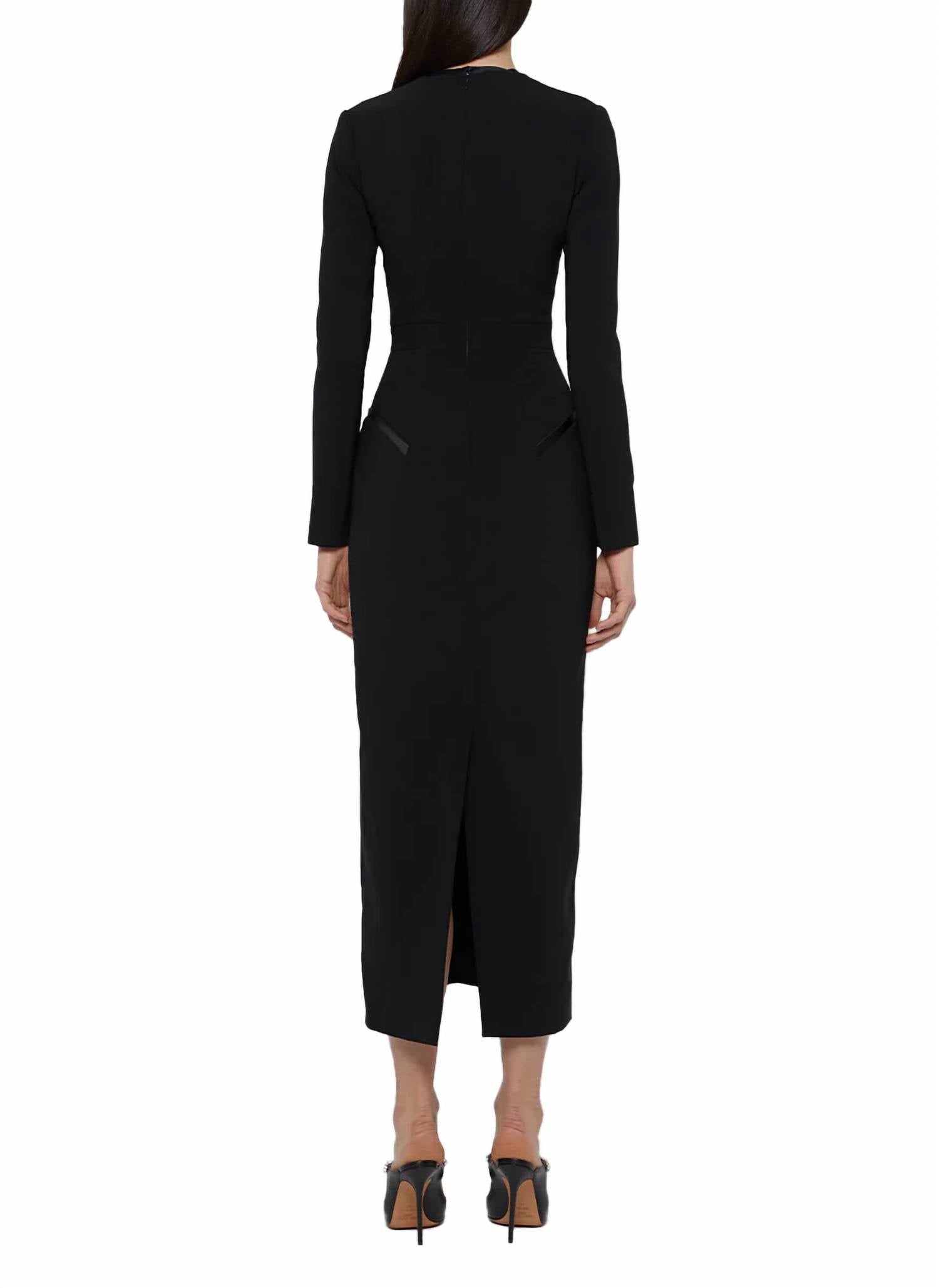 Prabal Gurung - Squareneck Long Sleeve Sheath Dress