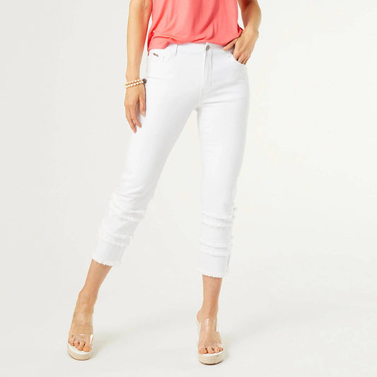 Coco + Carmen - Omg Zoey Zip Straight Leg Capri With Tiered Fringe
