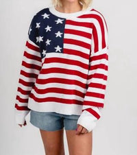Le Lis - American Flag Sweater Top