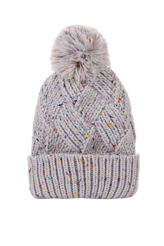 42Pops - Women's Speckled Pom Pom Beanie