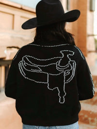 Lucky & Blessed - Boot Stitch Saddle Knit Cardigan