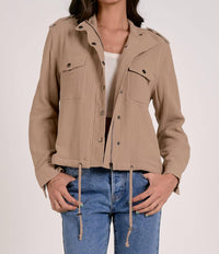 ELAN Zip Crepe Jacket in beige - women's jacket