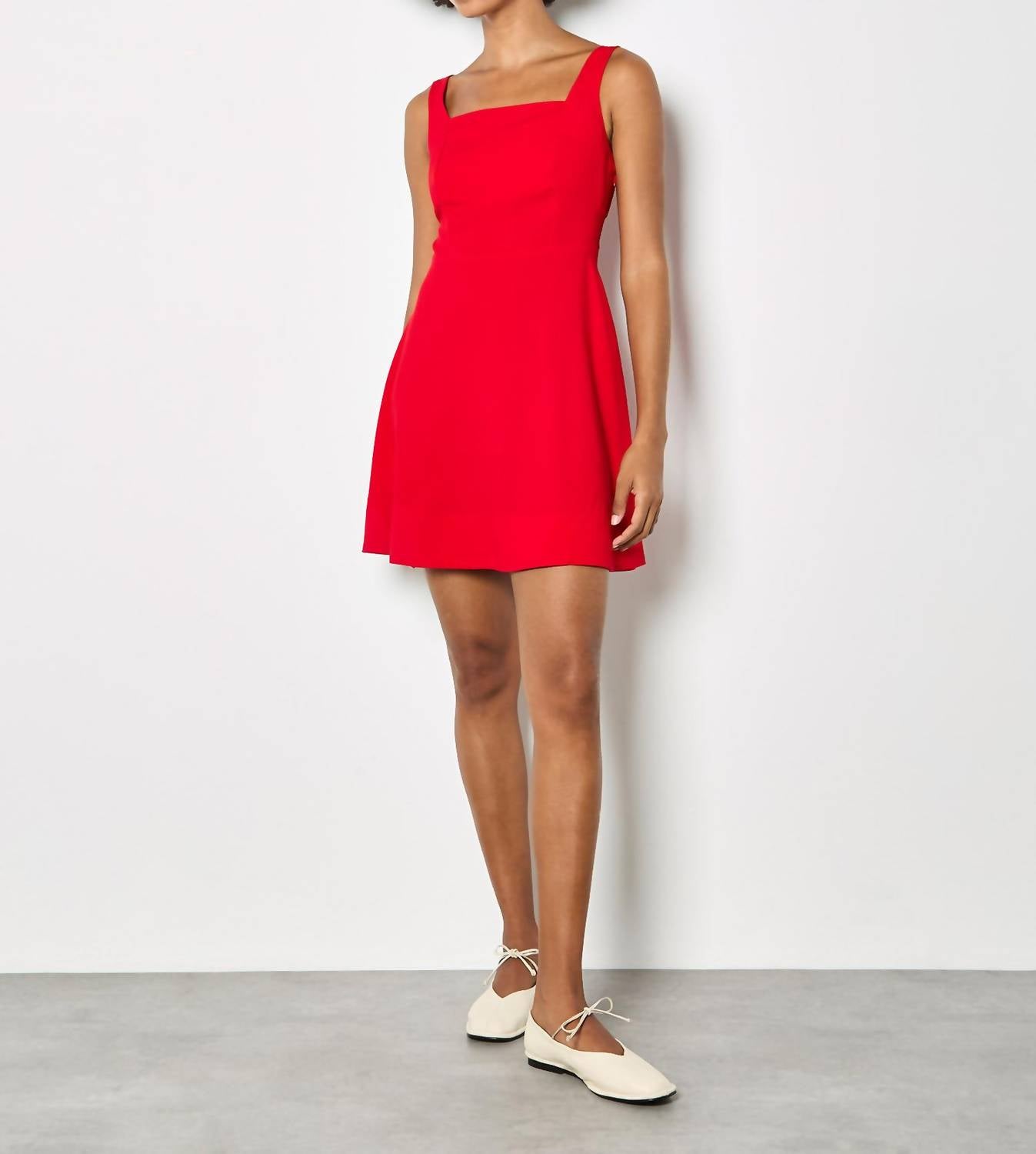 Apricot - Flare Solid Mini Dress