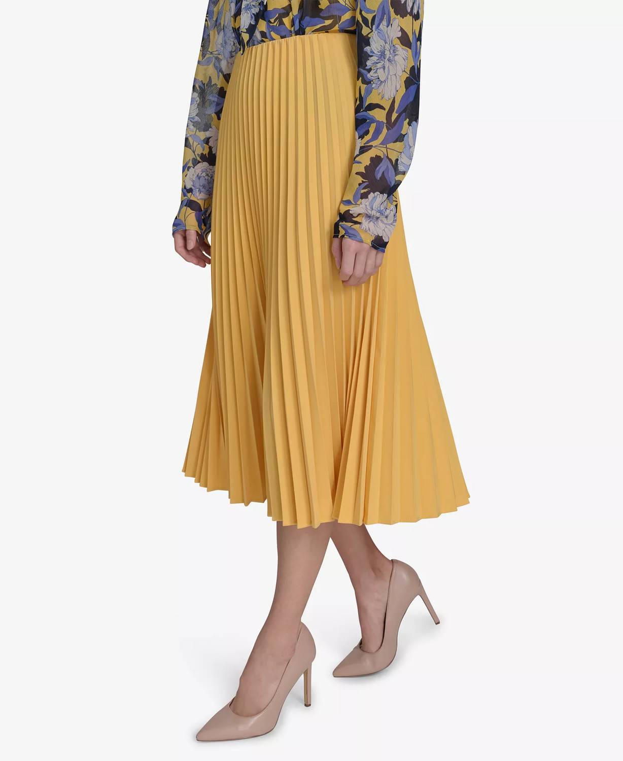 Tommy Hilfiger - Solid Pleated Pull-on Midi Skirt