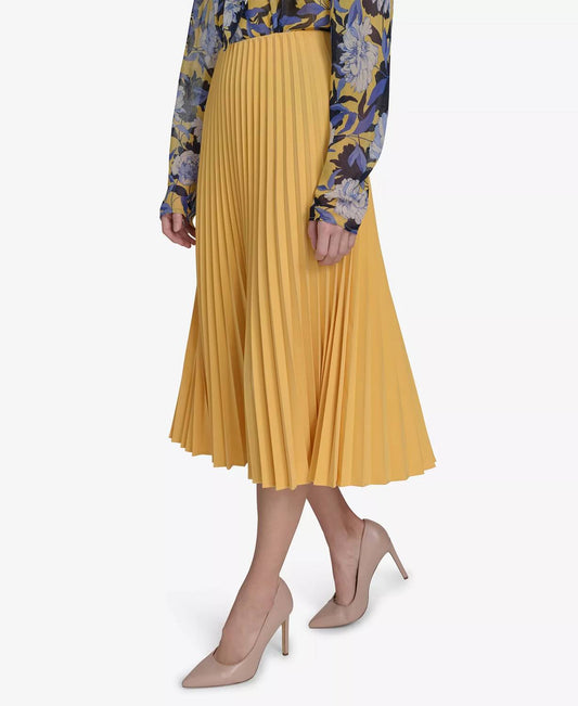 Tommy Hilfiger - Solid Pleated Pull-on Midi Skirt
