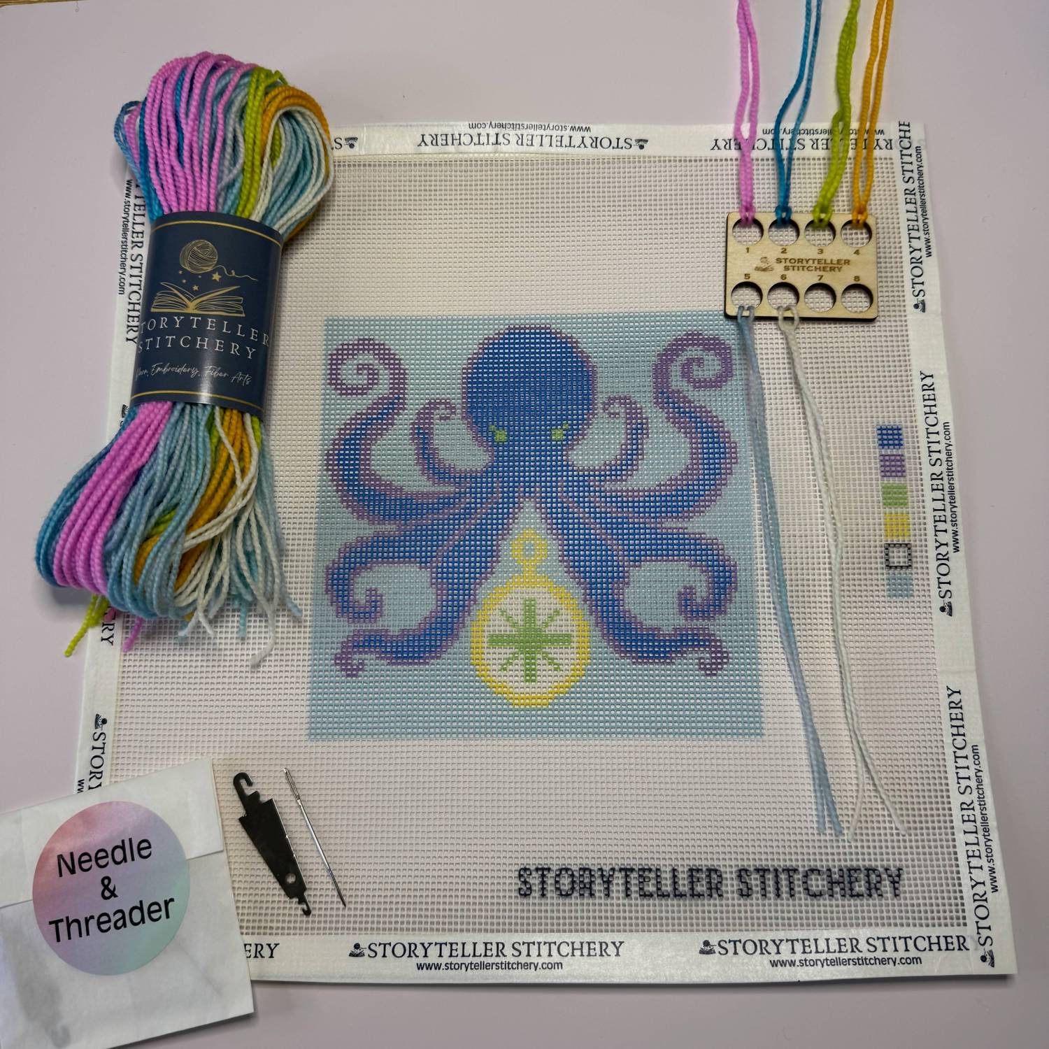 Storyteller Stitchery Octopus Modern Needlepoint Kit in n a - item