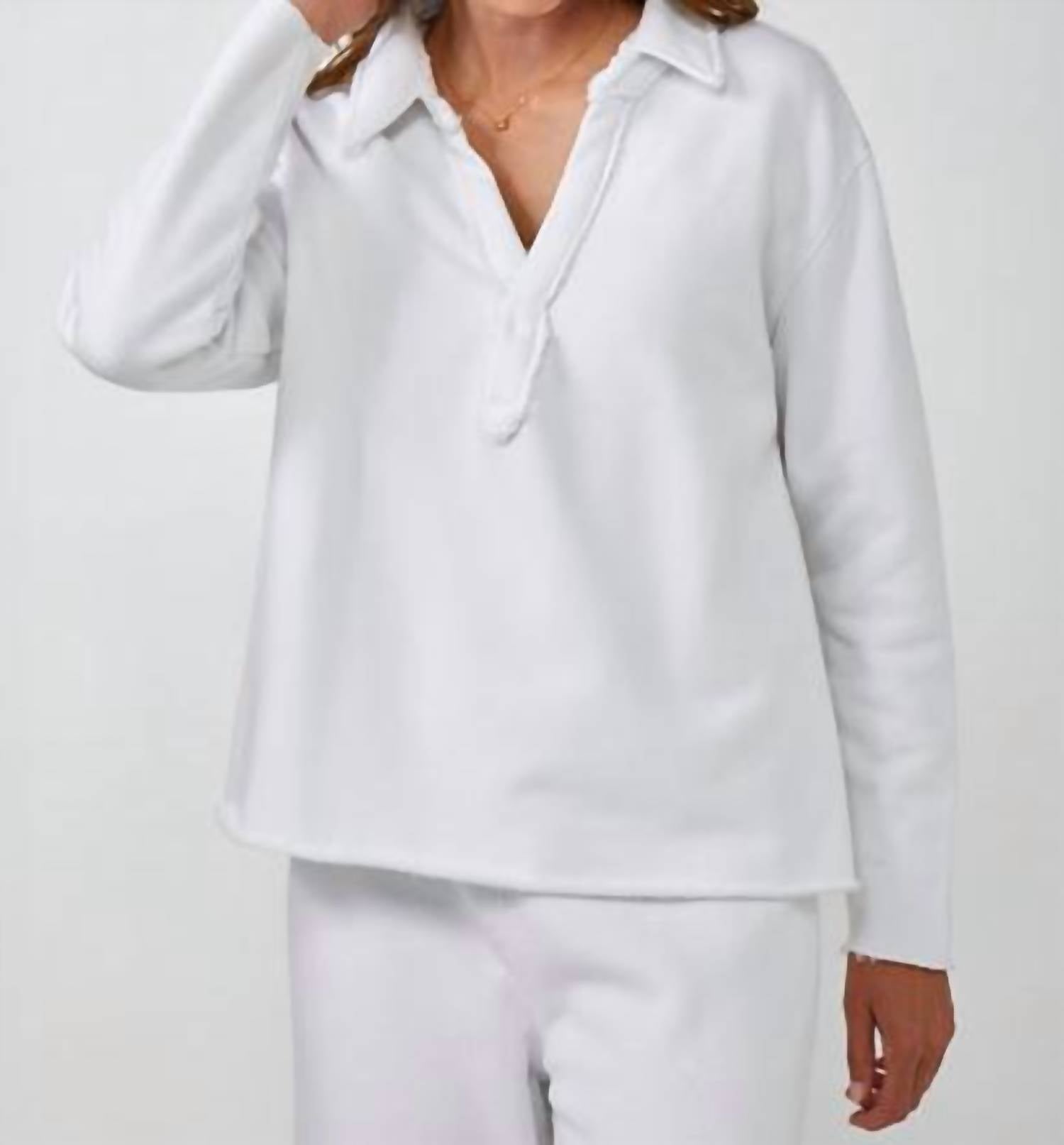 Charlie Paige - French Fleece Johnny Collar Shirt