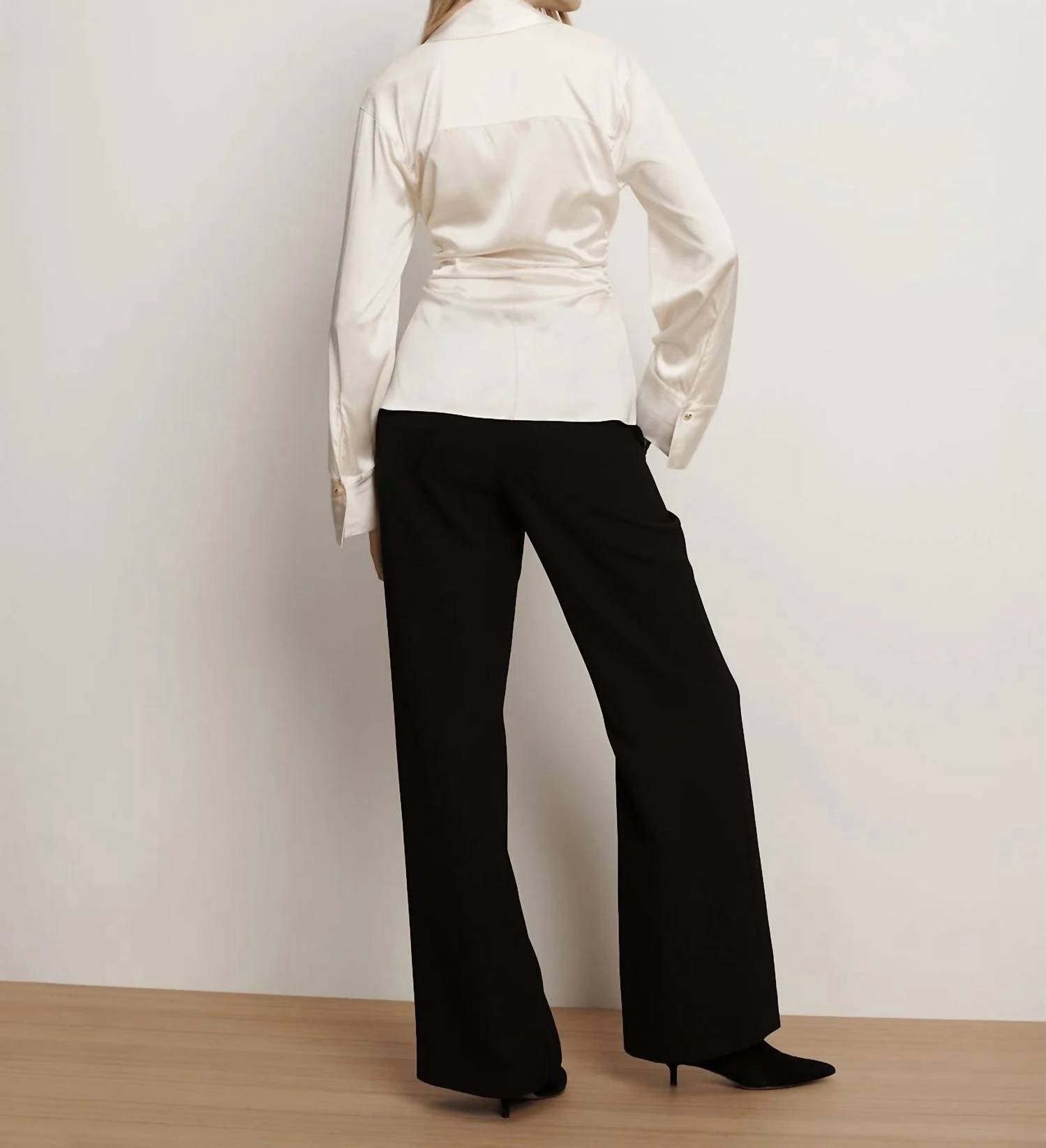 Veronica Beard Shiona Blouse in dove - women's blouse - alternate view