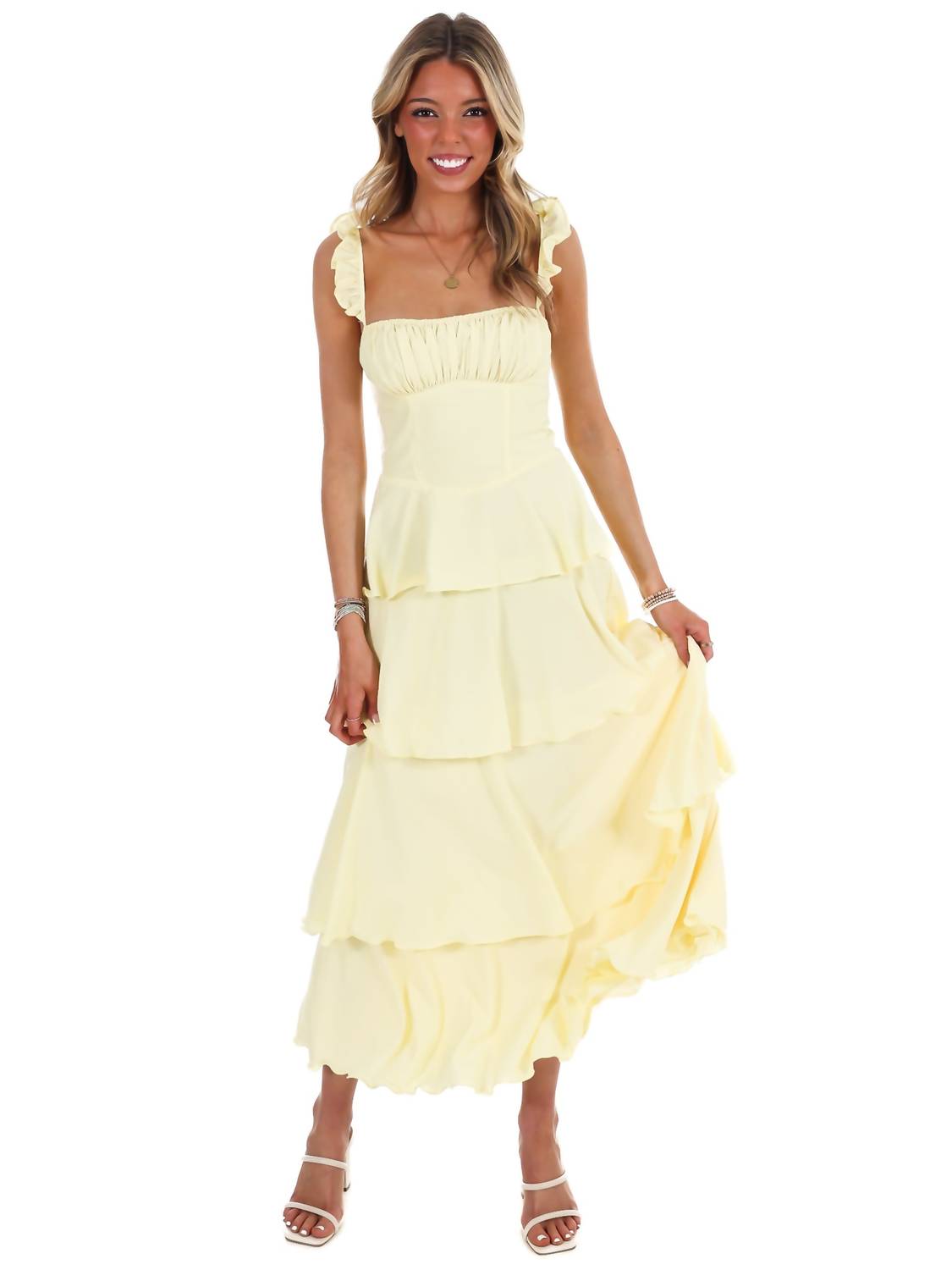 One & Only - Flutter Away Ruffle Tiered Dress