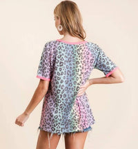 Bibi - Leopard Raglan Sleeve Top