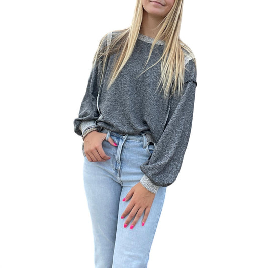 Bibi - Knit Contrast Sweatshirt