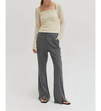 Crescent - Noelle Front Slit Flare Pants
