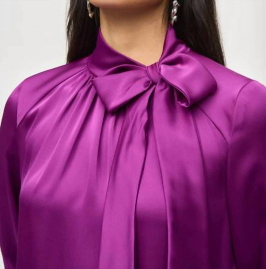 Joseph Ribkoff - Satin Bow Neckline Blouse
