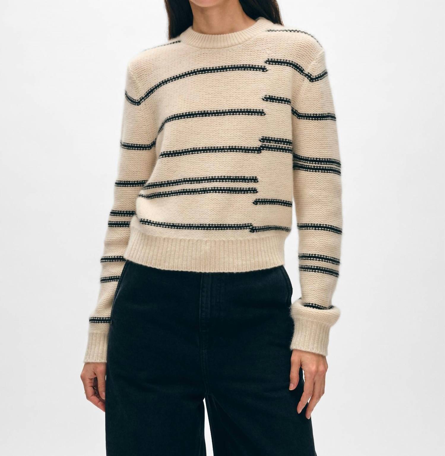 White + Warren - Cashmere Broken Stripe Sweater