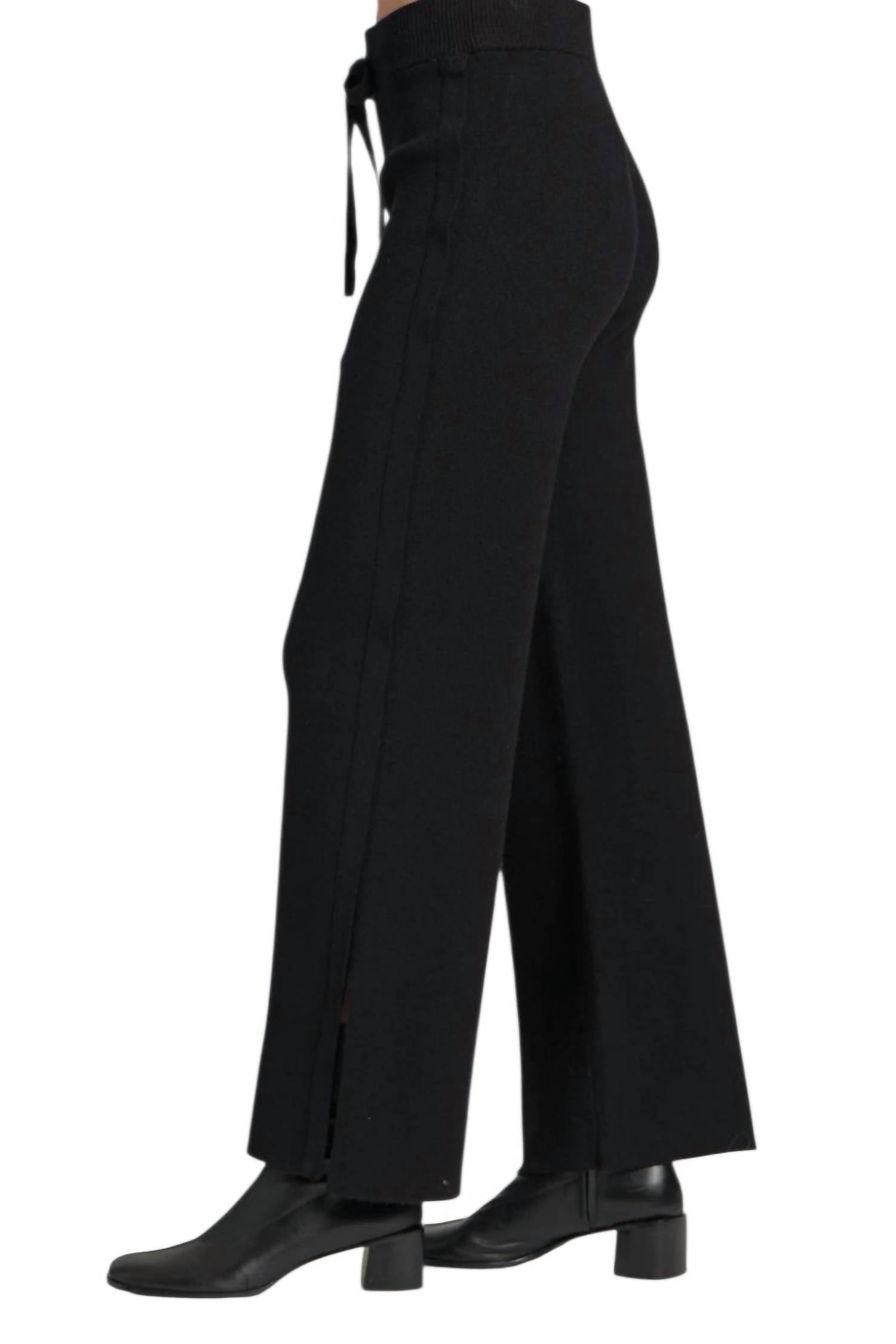 Apny - Knit Luxe Pull On Spli T Hem Pants