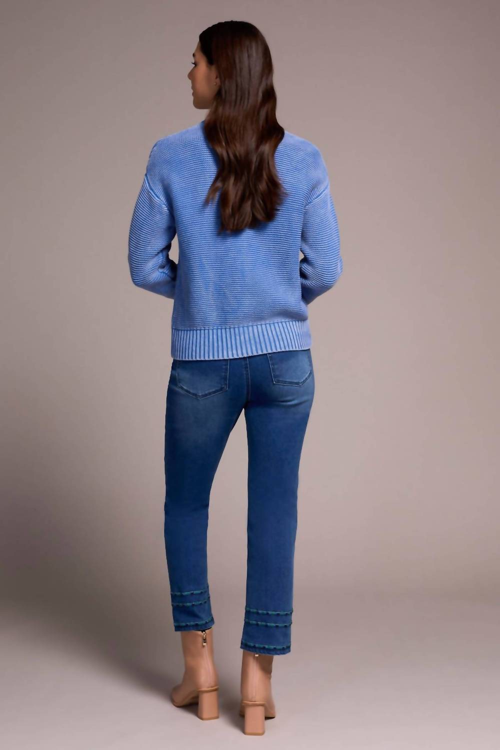 TRIBAL Cotton Button Down Cardigan - Plus in nightfall - women's cardigan - alternate view