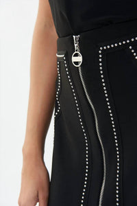 Joseph Ribkoff - Zippered Front And Embellishments Skirt