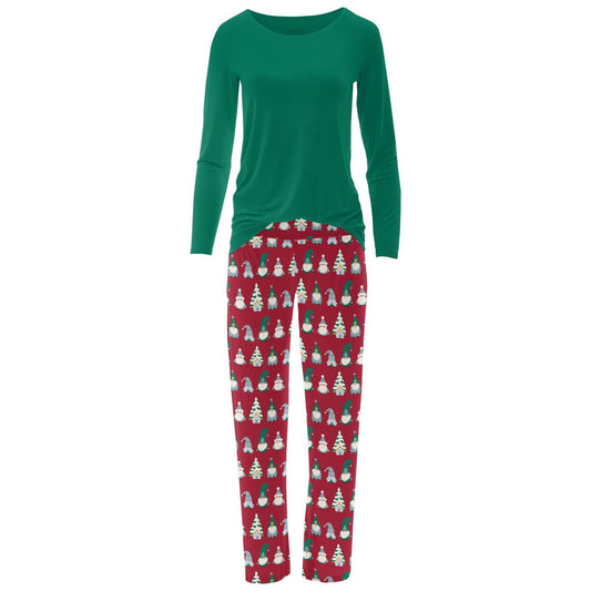 Kickee - Women's Long Sleeve Tee & Pajama Pants Set