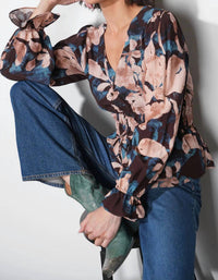 Greylin - Nicki Printed V-neck Blouse