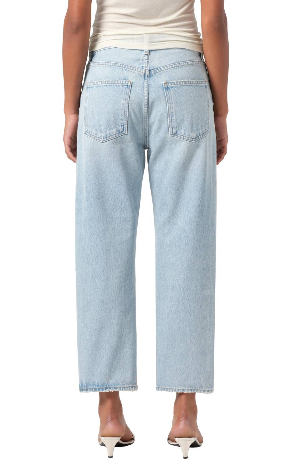 Agolde - Mid Rise Crop Relaxed Straight Leg Jeans