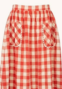 Aureum - Women's Ric Rac Trim Midi Skirt