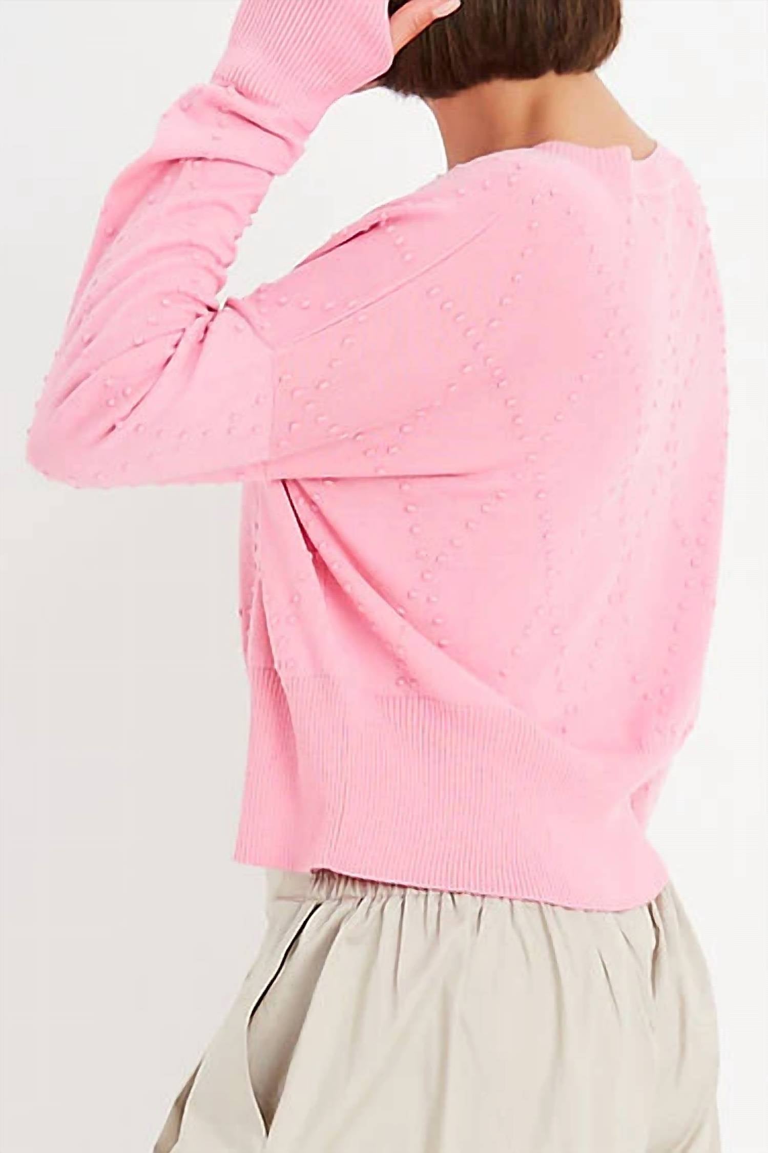 Planet By Lauren G. - Women's Swiss Dot Crew Neck Sweater
