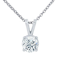 Diana M Jewels - 14kt 1.50 Cts Lab Grown Diamond Solitaire Pendant 16" Necklace