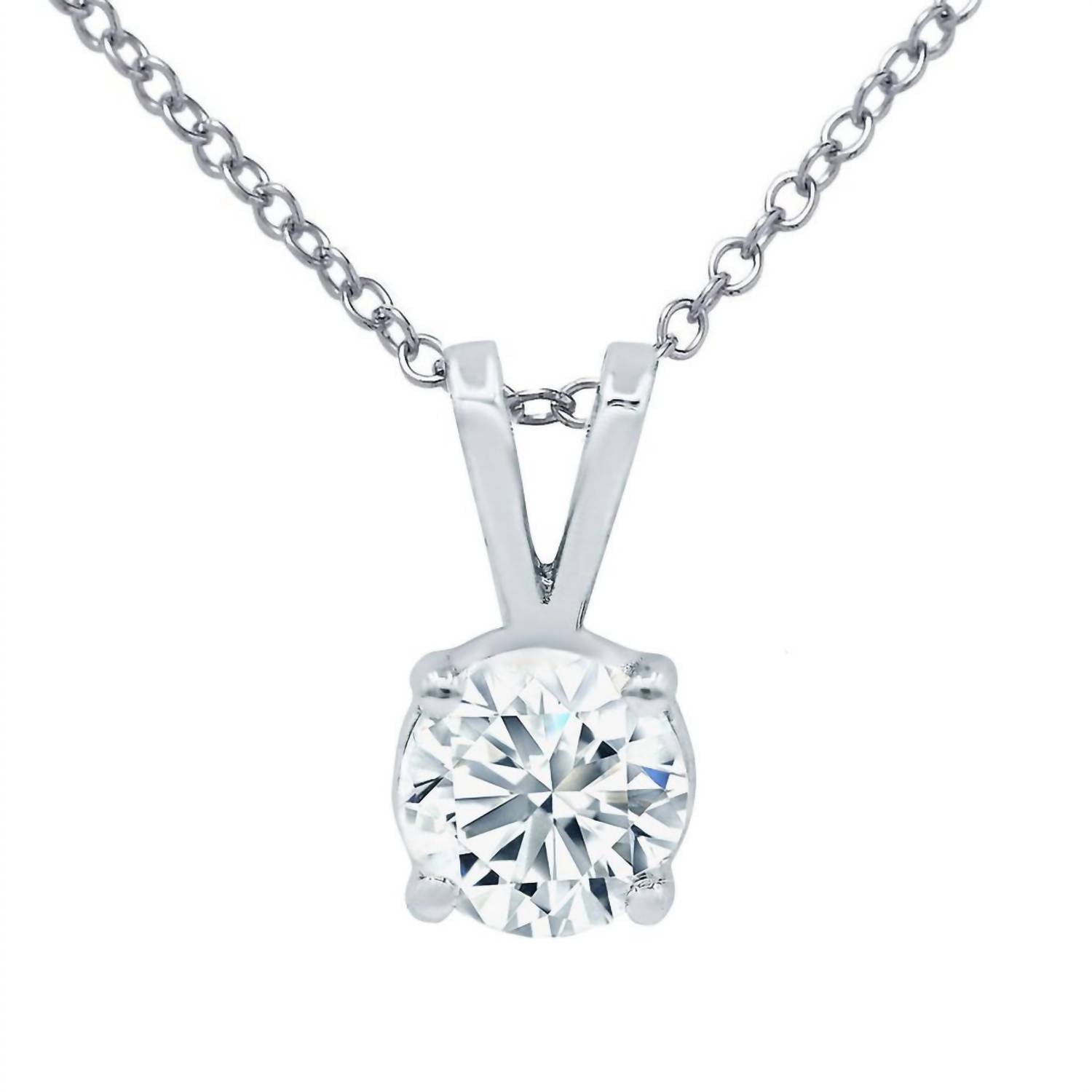 Diana M Jewels - 14kt 1.50 Cts Lab Grown Diamond Solitaire Pendant 16" Necklace