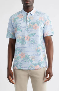 TOMMY BAHAMA Costa Wave Isle Camo Polo Shirt in big sky blue - men's shirt