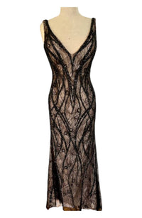 Alberto Makali - Side Draped Beaded Gown