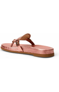 Jack Rogers Women's Collins Metallic Nappa Casual Sandal in rose quartz - women's sandal - detail view