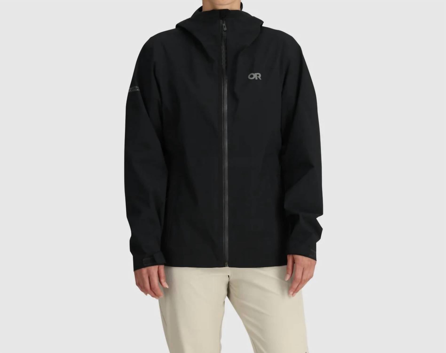 OUTDOOR RESEARCH Women's Strato Burst Rain Jacket in black - women's top